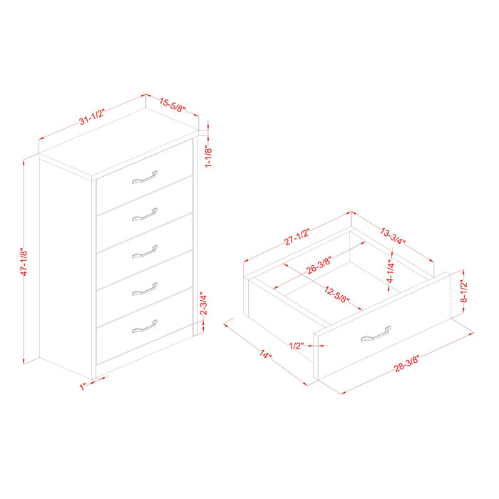 Steelside™ Camberley 5 Drawer 31.5'' W Chest & Reviews Wayfair